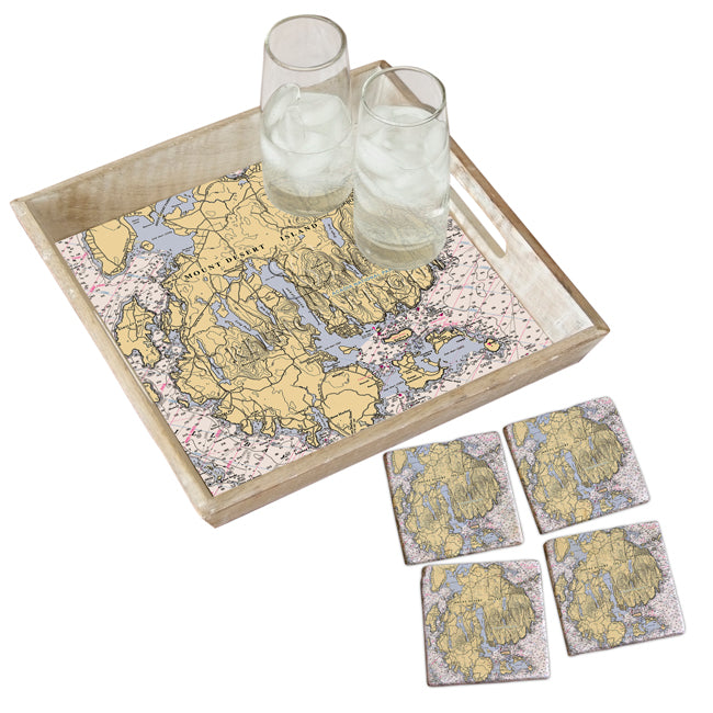 Mount Desert Island, ME - Marble Coaster Set