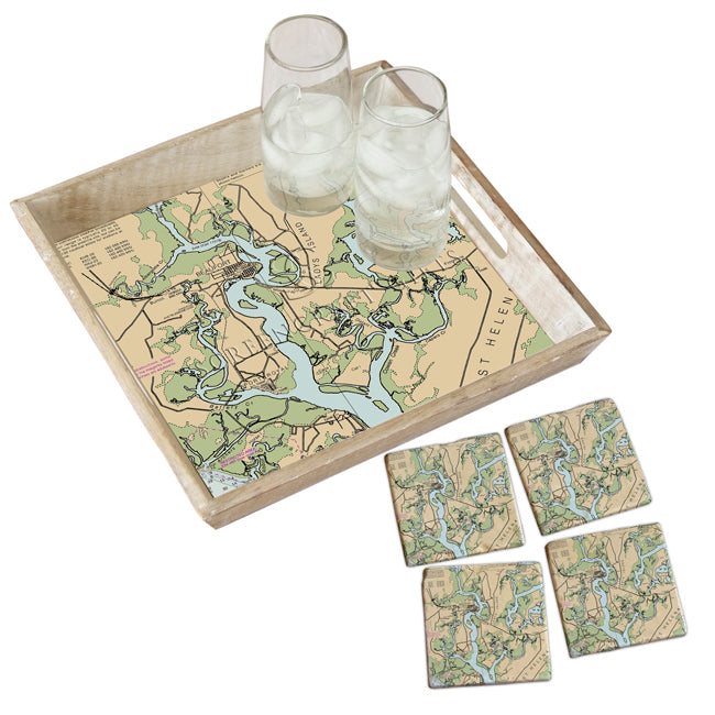 Beaufort, SC-  Marble Coaster Set