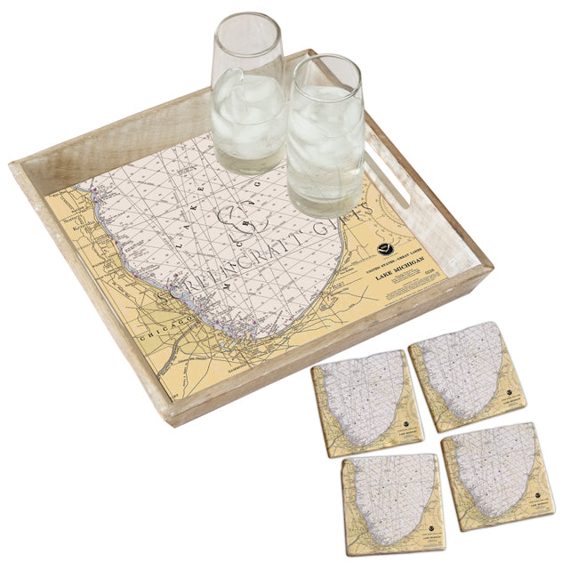 Lake Michigan -  Marble Coaster Set