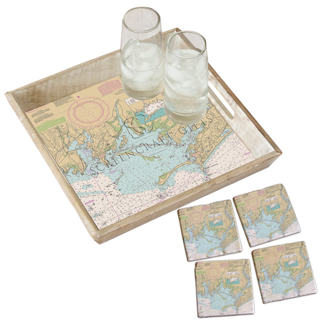 Stonington, CT - Marble Coaster Set