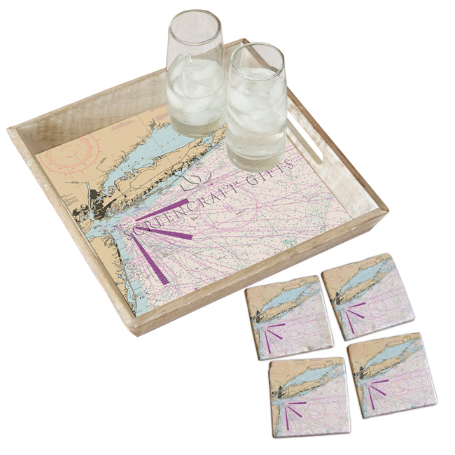 Long Island, NY  - Marble Coaster Set