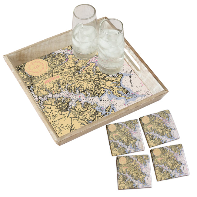 Annapolis, MD - Marble Coaster Set