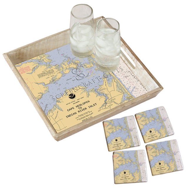 Indian River, DE - Marble Coaster Set