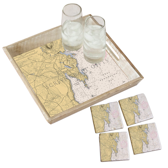 Rockport, ME - Marble Coaster Set