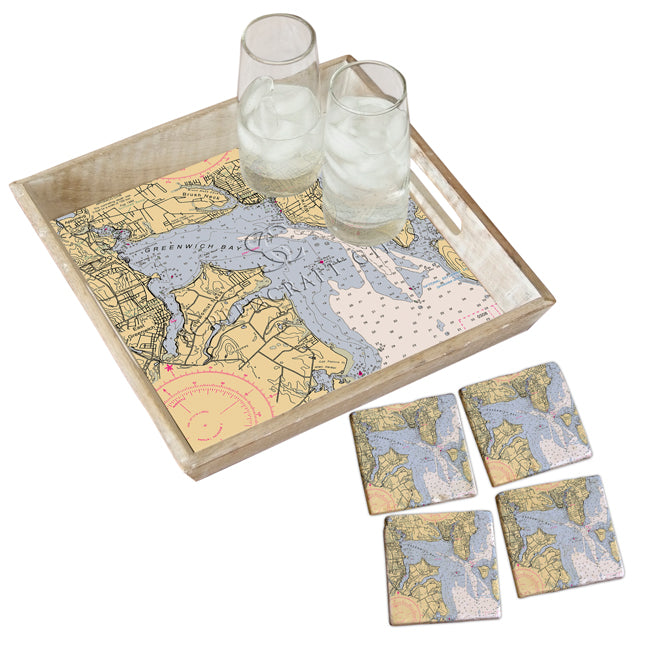 East Greenwich, RI- Marble Coaster Set