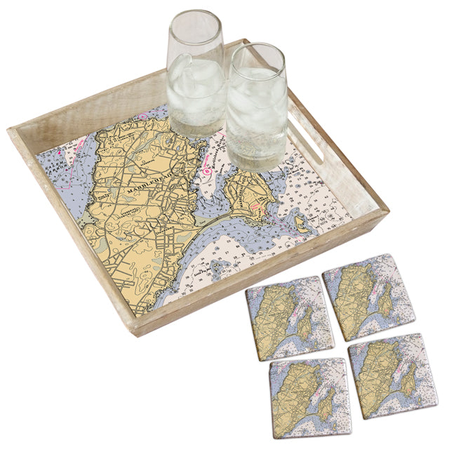 Marblehead, MA- Marble Coaster Set