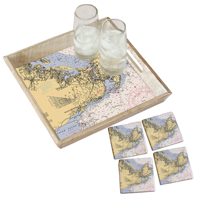 Cape Ann, MA - Marble Coaster Set