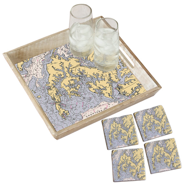 St. Michaels, MD- Marble Coaster Set