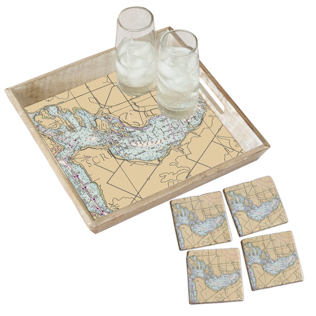 Port Findlay, Ontario - Marble Coaster Set
