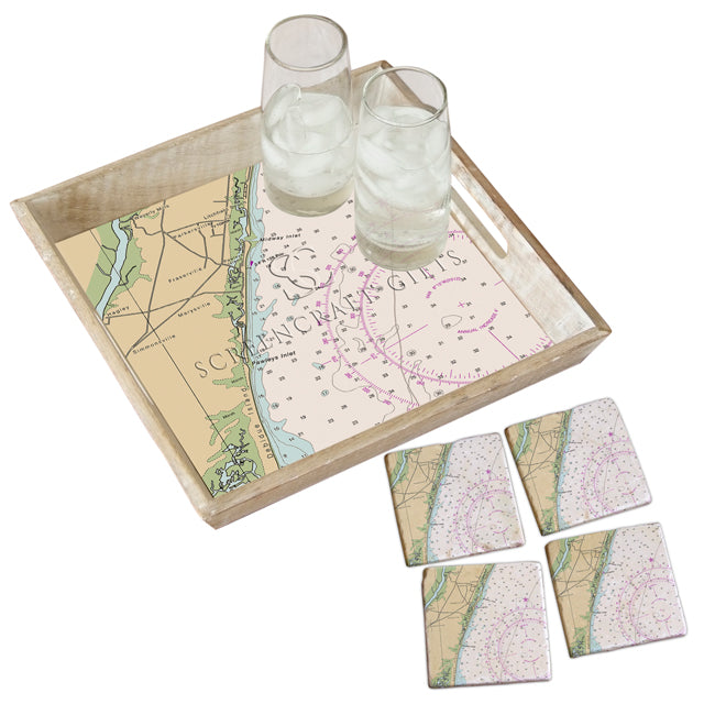 Pawleys Island, SC - Marble Coaster Set