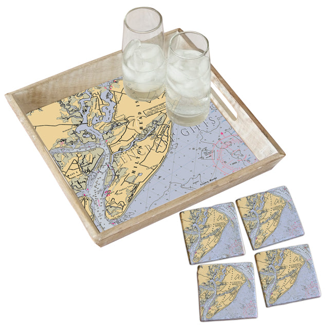 Hilton Head, SC - Marble Coaster Set
