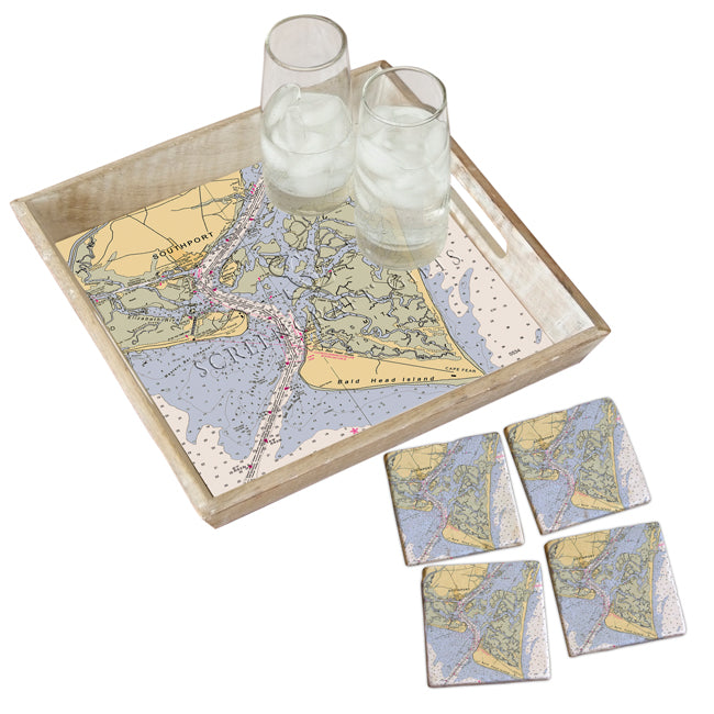 Bald Head Island, NC - Marble Coaster Set