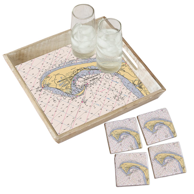 Provincetown, MA - Marble Coaster Set