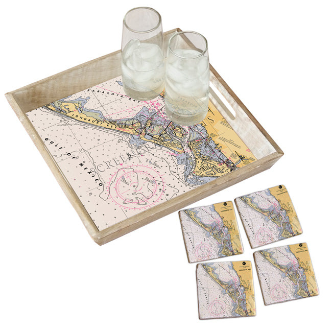 Sarasota, FL  - Marble Coaster Set