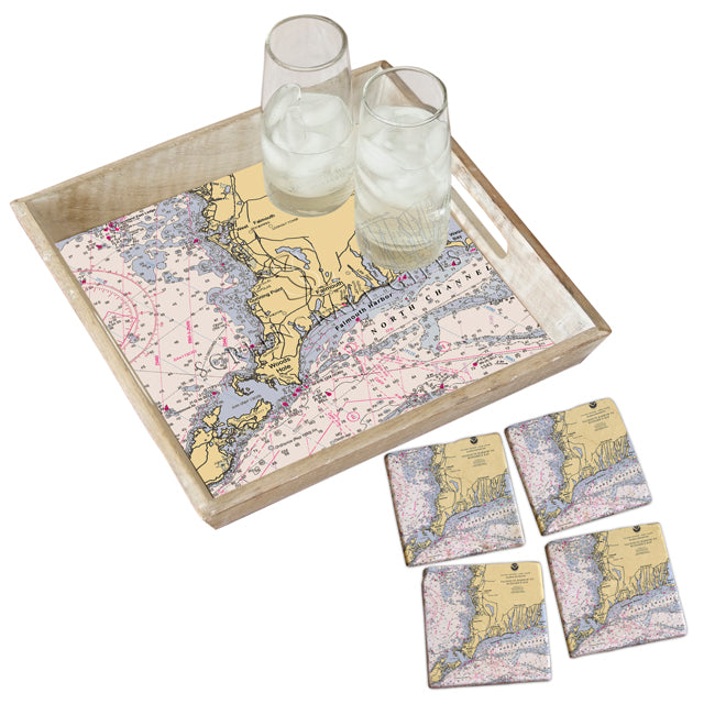 Woods Hole, MA - Marble Coaster Set
