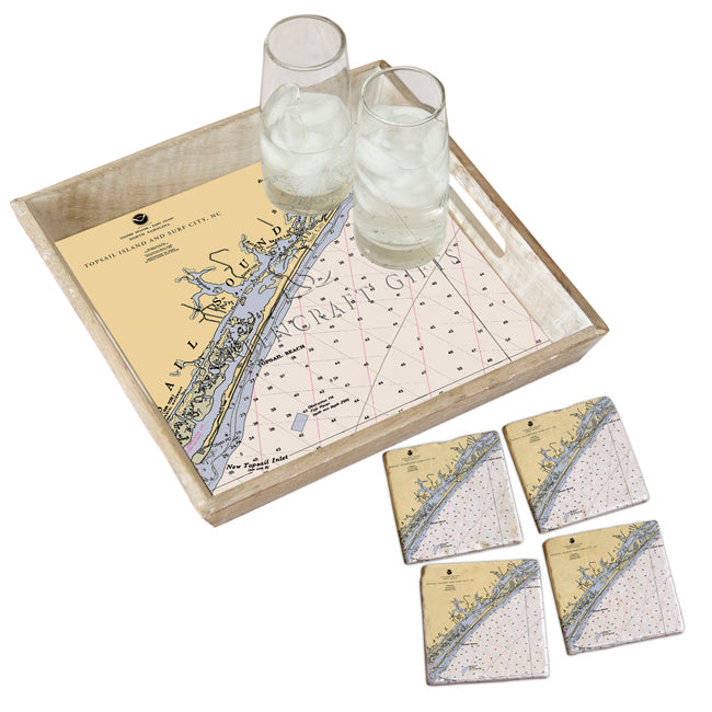 Surf City, NC  - Marble Coaster Set