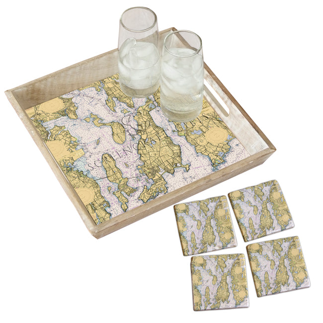 Narragansett Bay- Marble Coaster Set