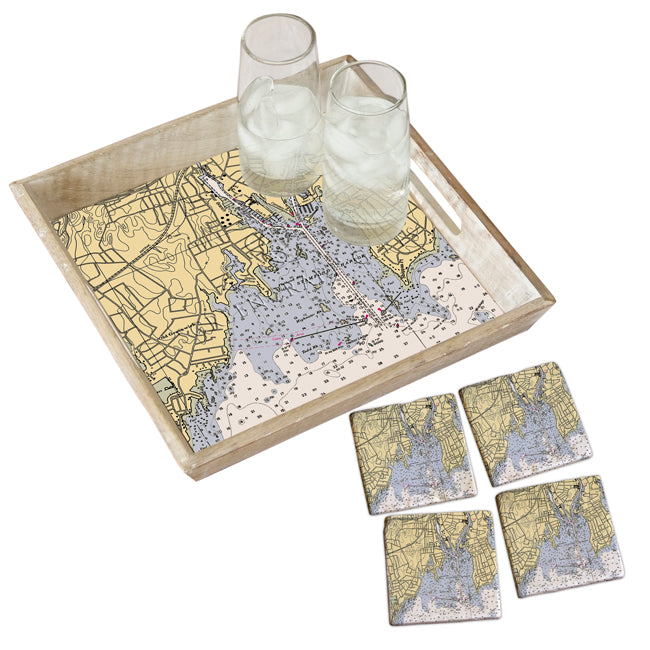 Stamford, CT - Marble Coaster Set