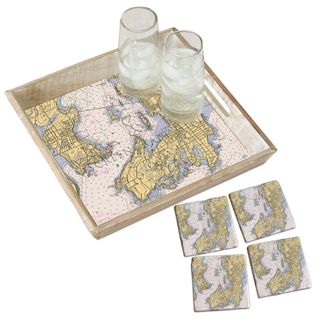 Newport, RI - Marble Coaster Set