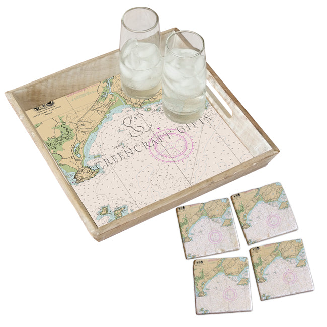 Scarborough, ME  - Marble Coaster Set
