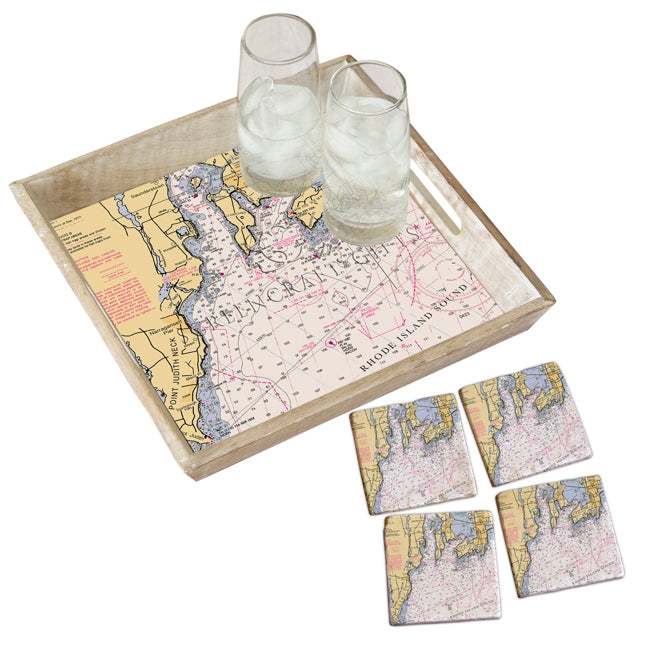 Narragansett Bay- Marble Coaster Set