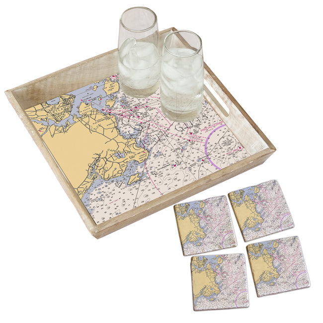 Cape Elizabeth, ME - Marble Coaster Set