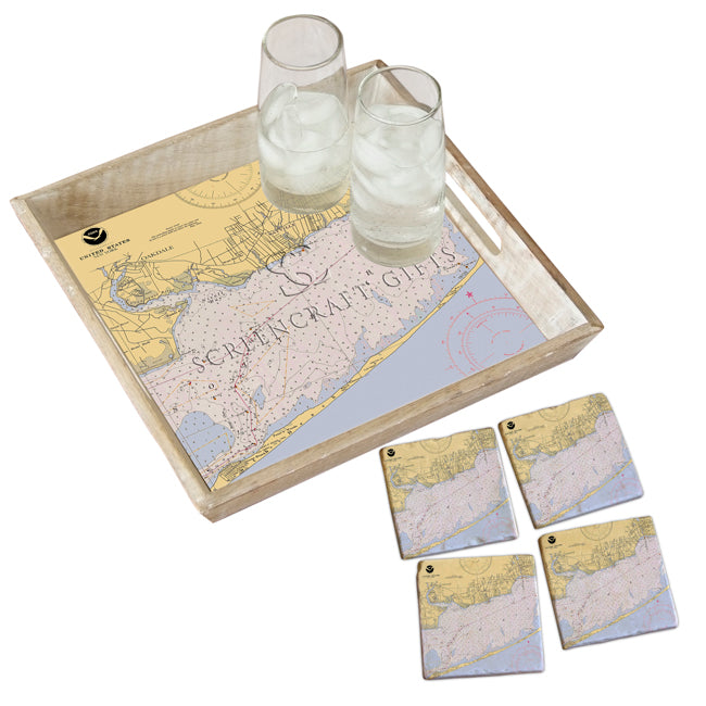 Sayville, NY-  Marble Coaster Set