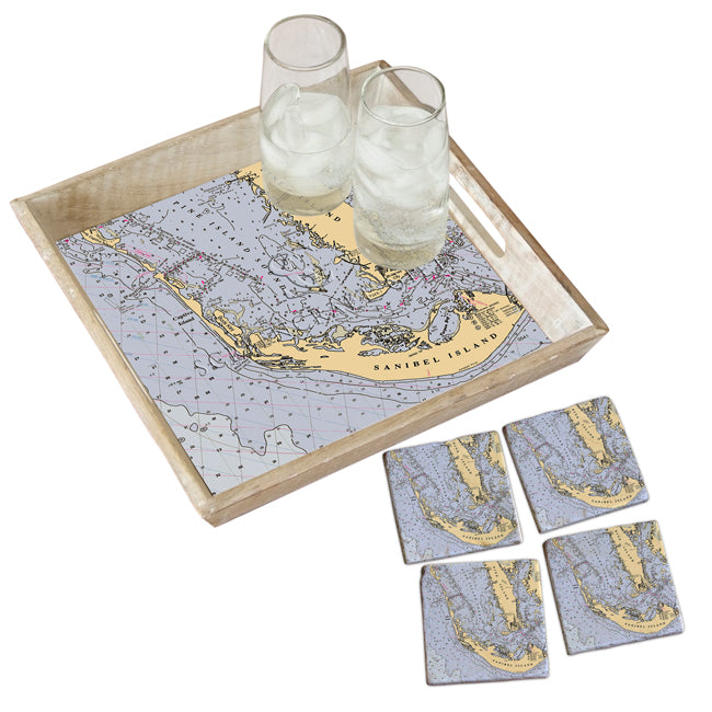 Sanibel Island, FL  - Marble Coaster Set