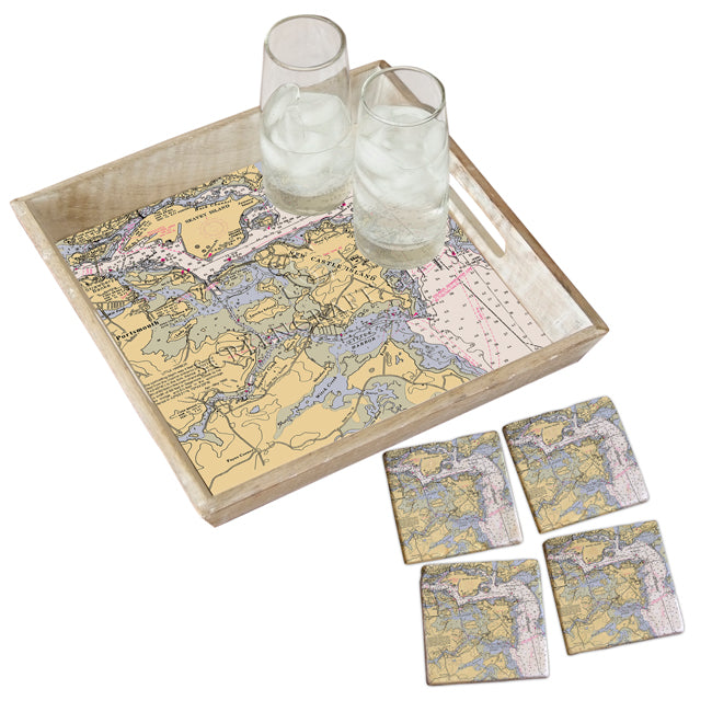 New Castle, NH - Marble Coaster Set