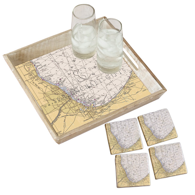 Chicago, IL -  Marble Coaster Set