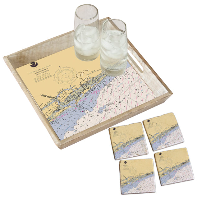 Sunset Beach, NC - Marble Coaster Set