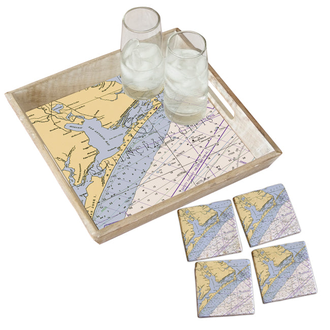 Matagorda Island, TX- Marble Coaster Set