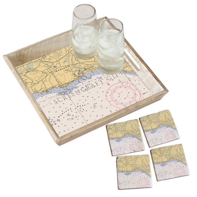 Madison, CT  - Marble Coaster Set