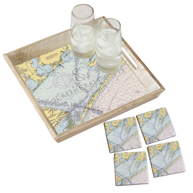 Matagorda Bay, TX- Marble Coaster Set