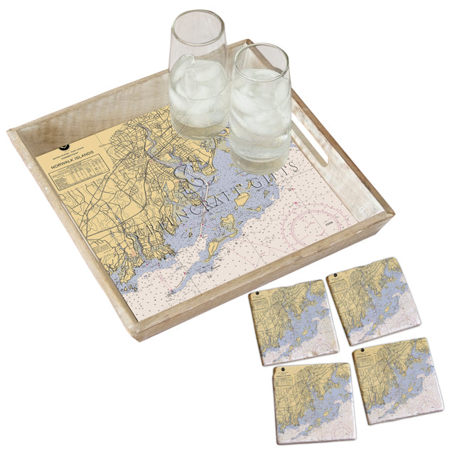 Norwalk, CT - Marble Coaster Set