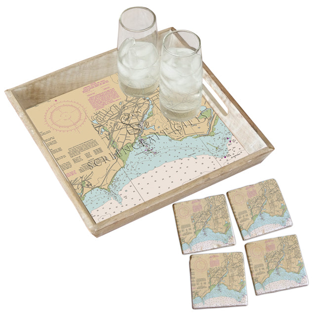 Southport, CT  - Marble Coaster Set