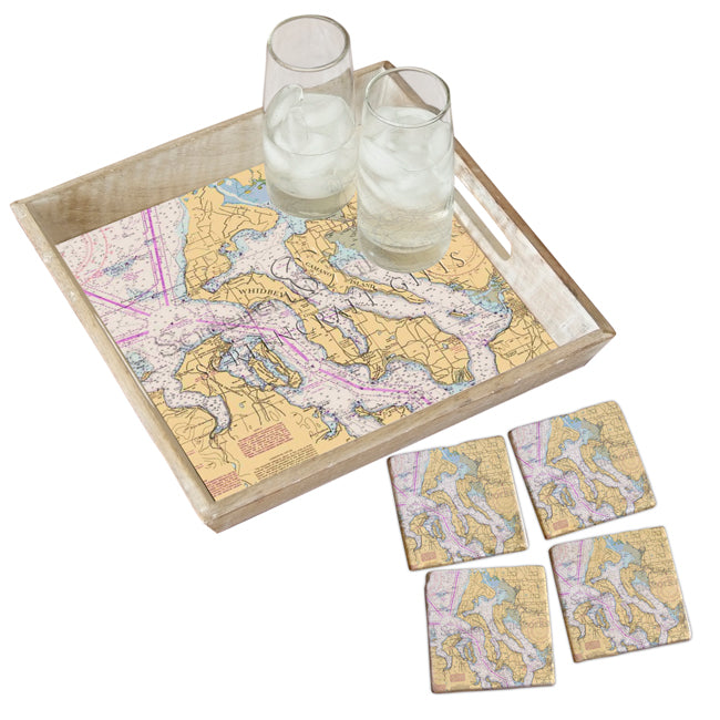 Whidbey Island, WA - Marble Coaster Set