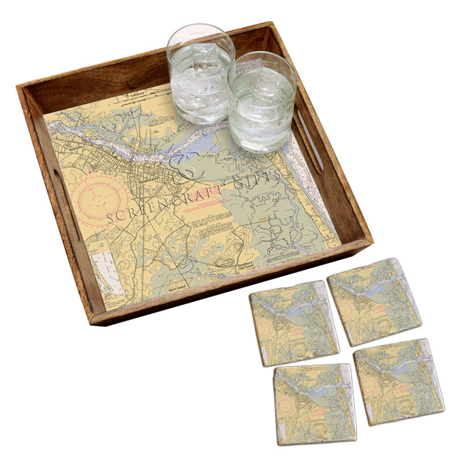 Newburyport, MA - Marble Coaster Set