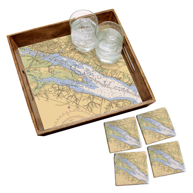 Washington, NC- Marble Coaster Set