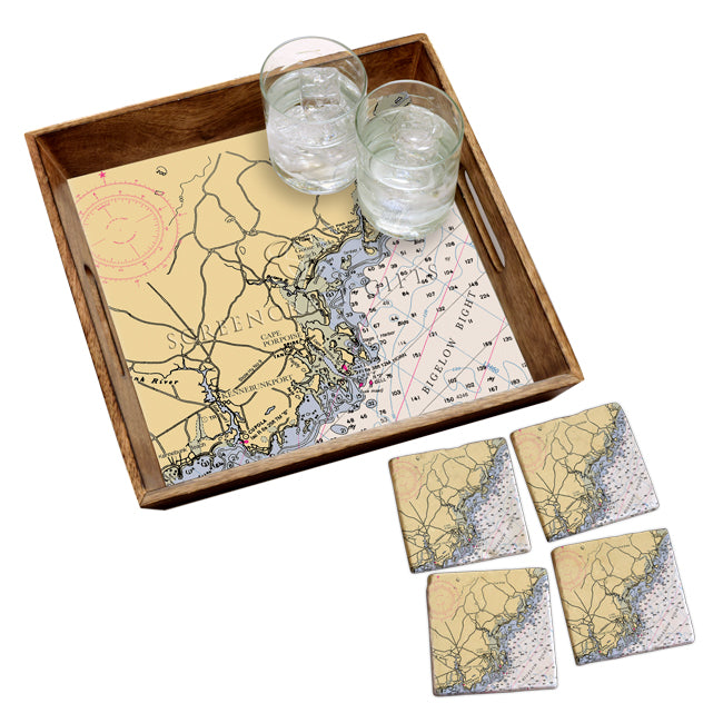 Kennebunkport, ME- Marble Coaster Set