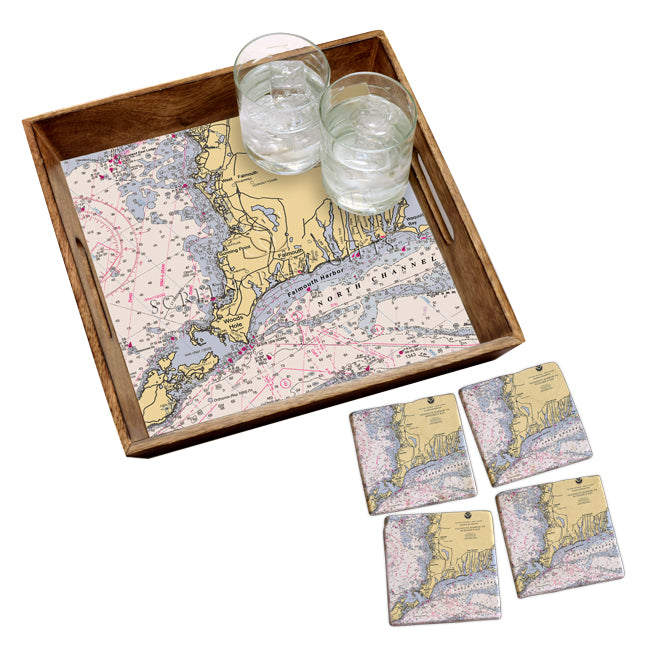 Woods Hole, MA - Marble Coaster Set