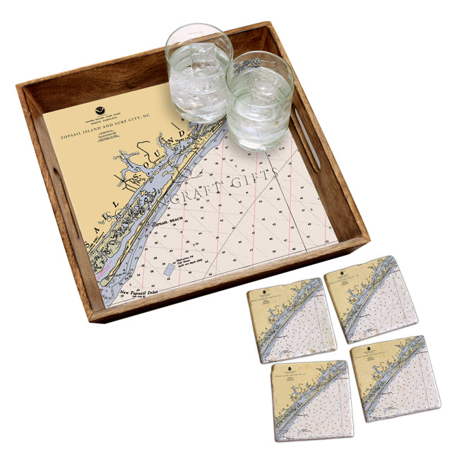 Surf City, NC  - Marble Coaster Set
