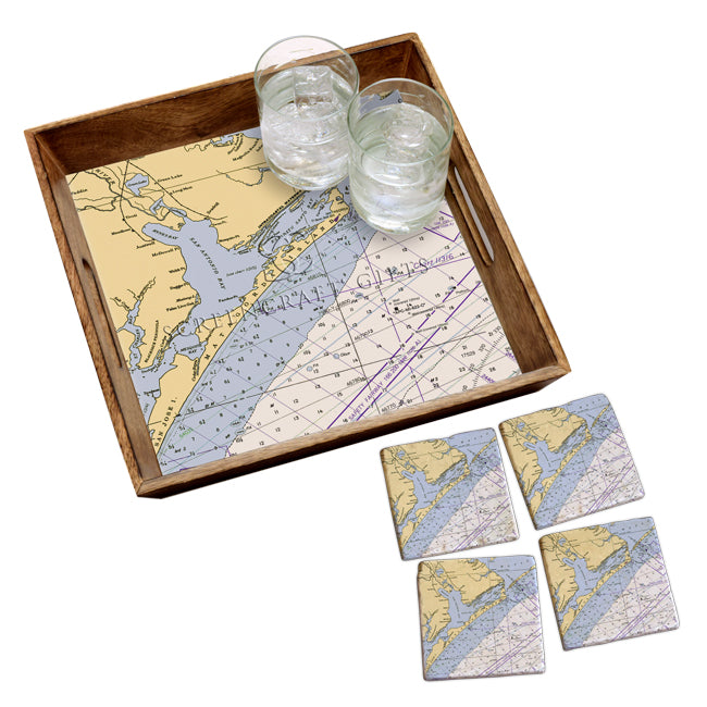 Matagorda Island, TX- Marble Coaster Set