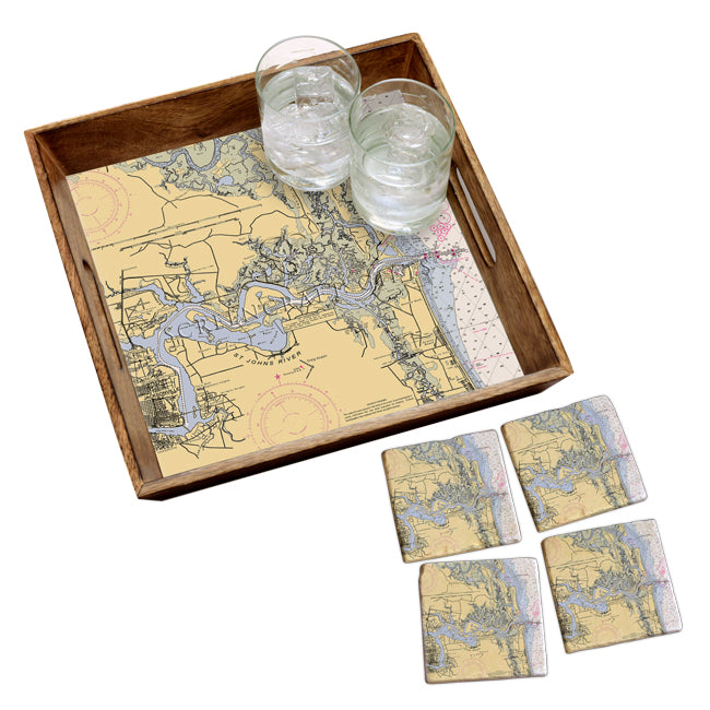 Jacksonville, FL- Marble Coaster Set