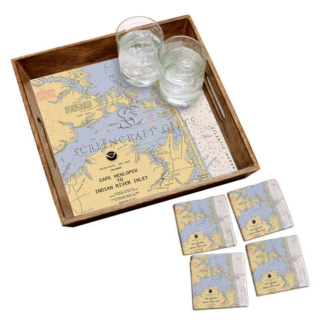 Indian River, DE - Marble Coaster Set