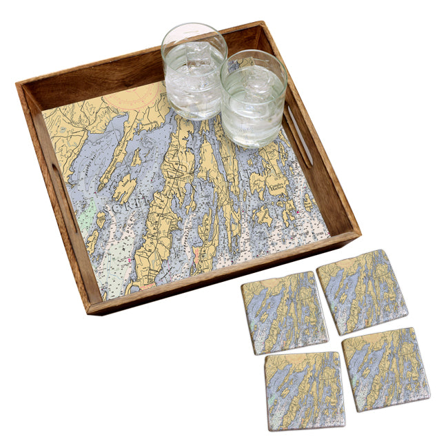 Harpswell, ME- Marble Coaster Set