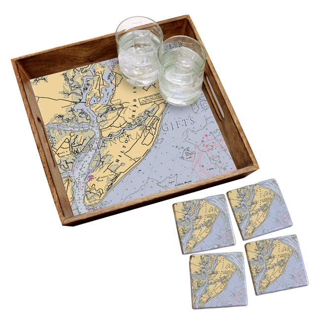 Hilton Head, SC - Marble Coaster Set