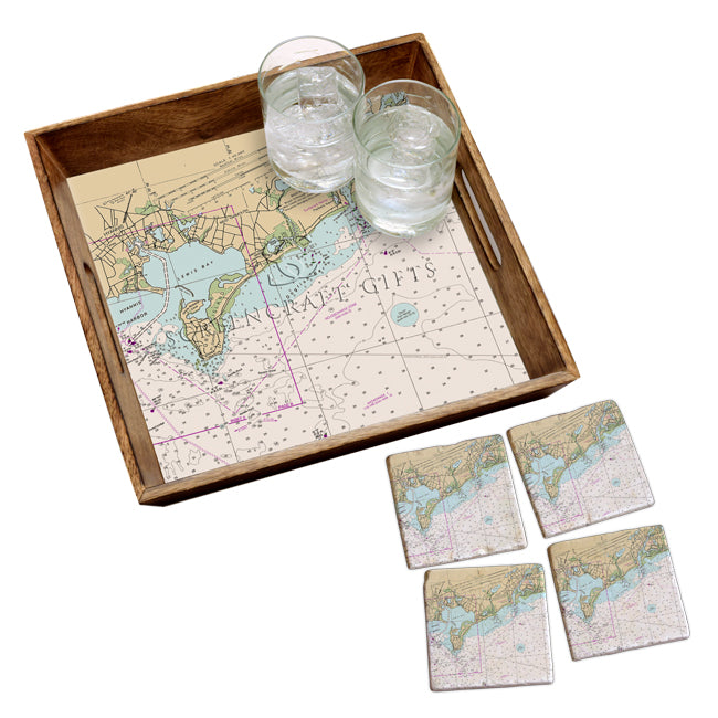 West Yarmouth, MA - Marble Coaster Set