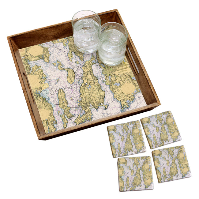 Narragansett Bay- Marble Coaster Set
