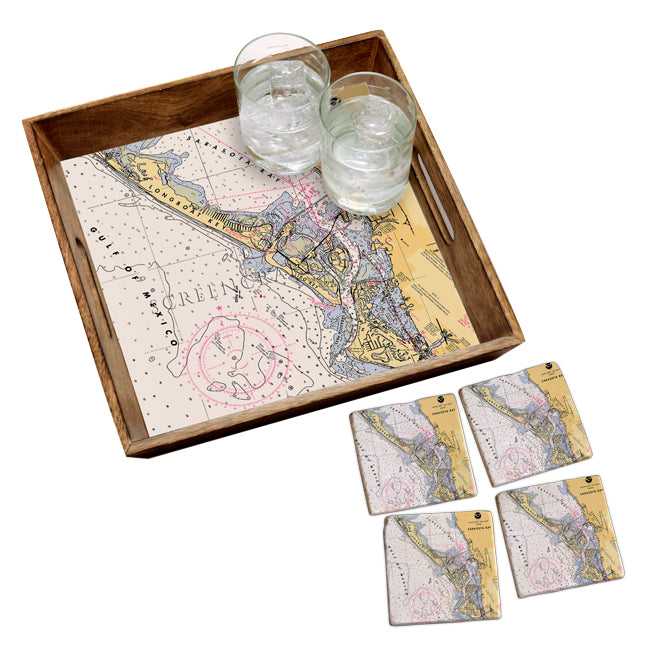 Sarasota, FL  - Marble Coaster Set